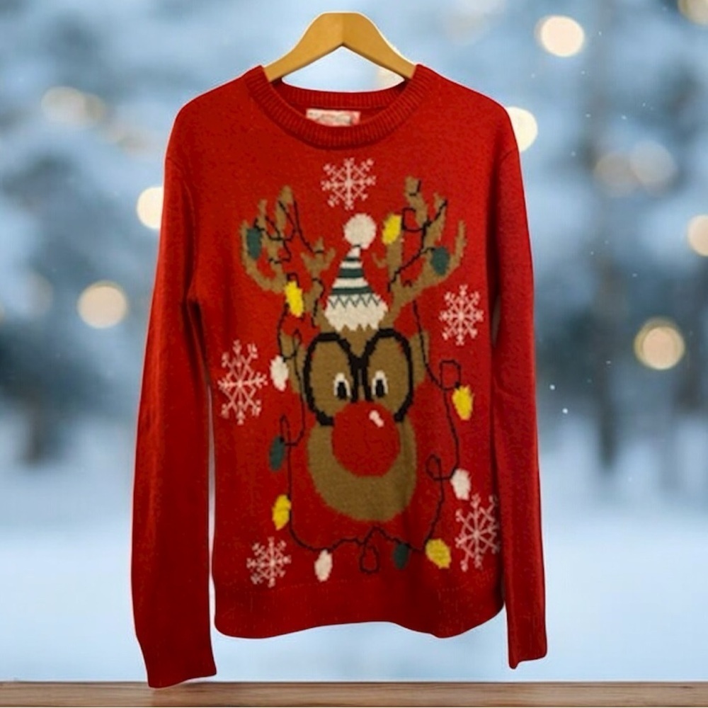 Red Reindeer Christmas Sweater